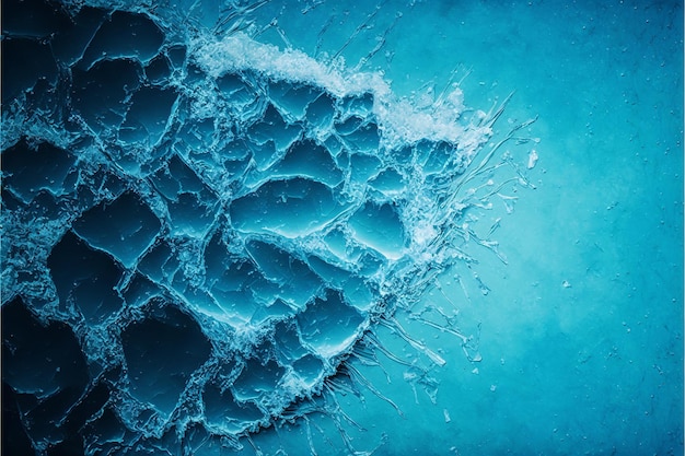 Textura abstracta de fusión de hielo agrietado azul