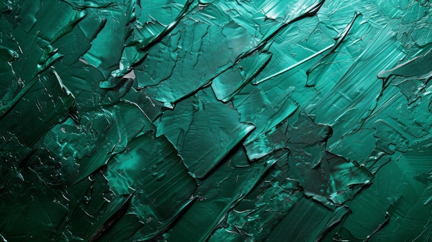 Textura abstracta de pintura verde agrietada y pelada en la superficie que destaca los efectos del tiempo y el clima