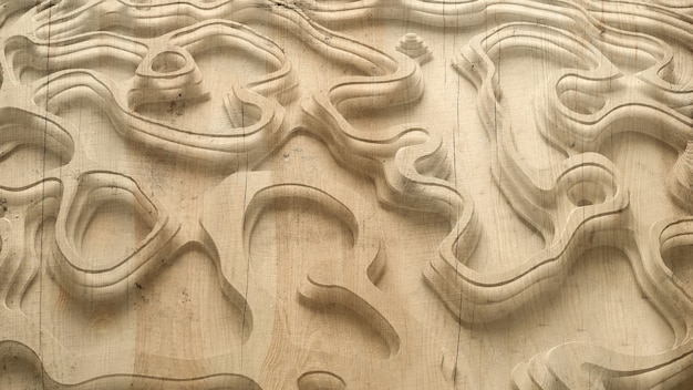 Textura abstracta de relieve hecha de madera, piedra u otro material. Ilustración 3d, renderizado 3d.