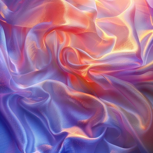 La textura abstracta de la seda en la luz brillante