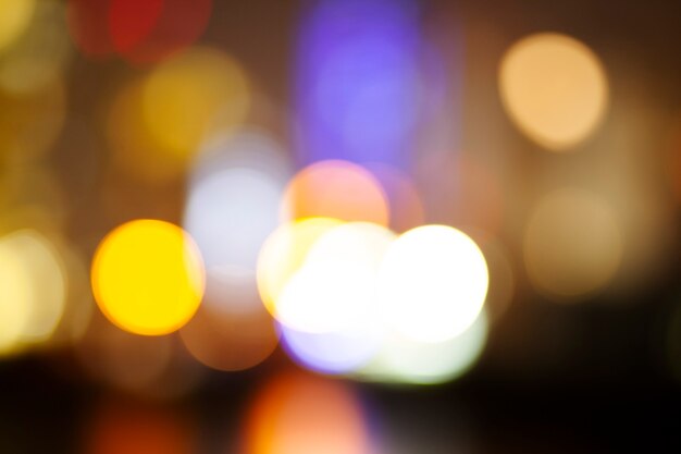 Textura abstracta urbana desenfocada luces de la ciudad de bokeh en el