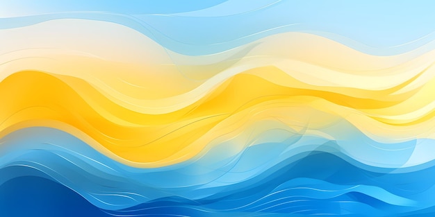 Foto textura abstrata azul e amarela da onda do oceano png recurso gráfico de banner isolado transparente como ba