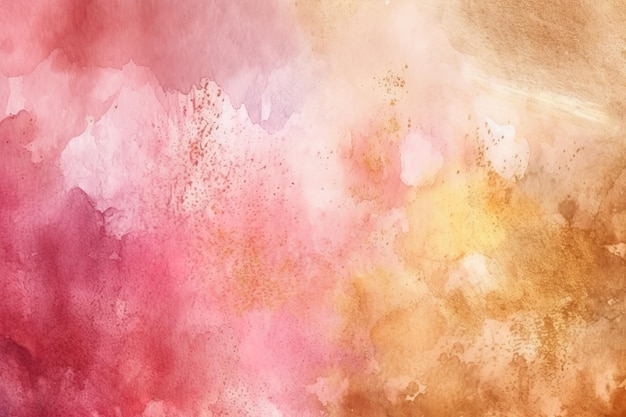 Textura de acuarela abstracta rosa con oro generado ai generado ai