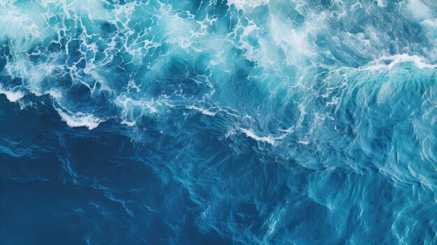 Textura del agua azul del océano vista de arriba