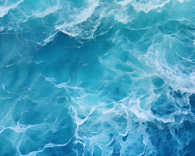 Foto textura del agua azul del océano vista de arriba