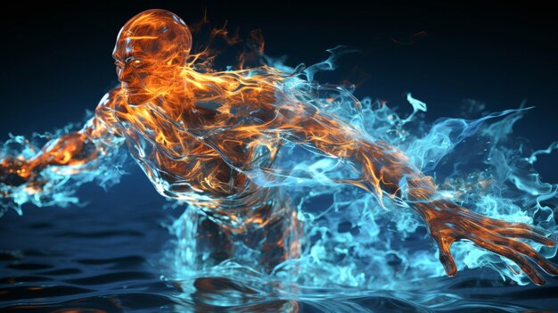 Foto textura de agua y fuego para animación autodesk para hombres textura de agua y fuego para cabello