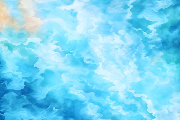 Textura del agua del mar abstracto pintado a mano acuarela ilustración vectorial de fondo