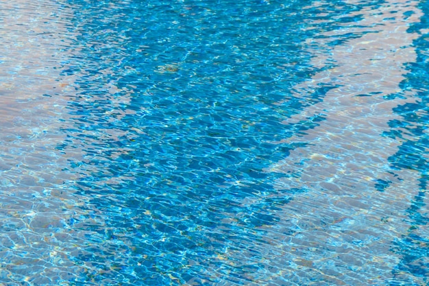 Textura del agua en la piscina para el fondo Superficie de la piscina azul