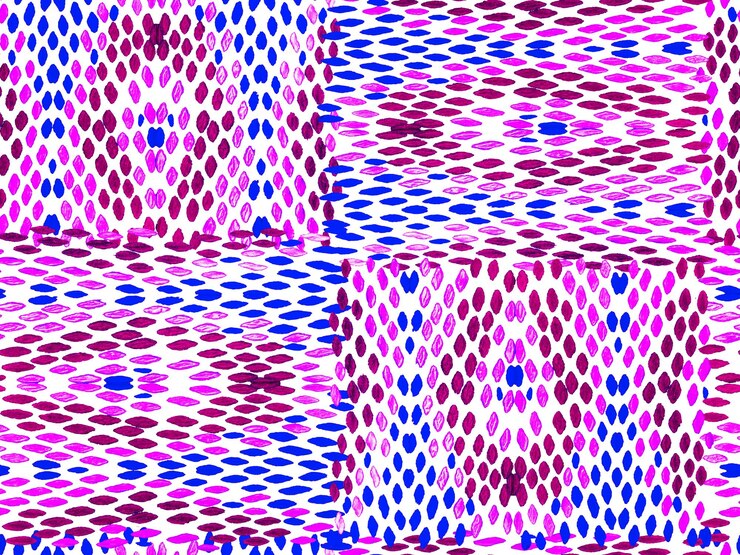 Foto textura aleatória de pele de cobra. rapport ikat geo simétrico rosa e azul índigo. design étnico em aquarela. fundo de losango de verão. padrão de roupa de banho geométrico vibrante. padrão étnico sem costura.
