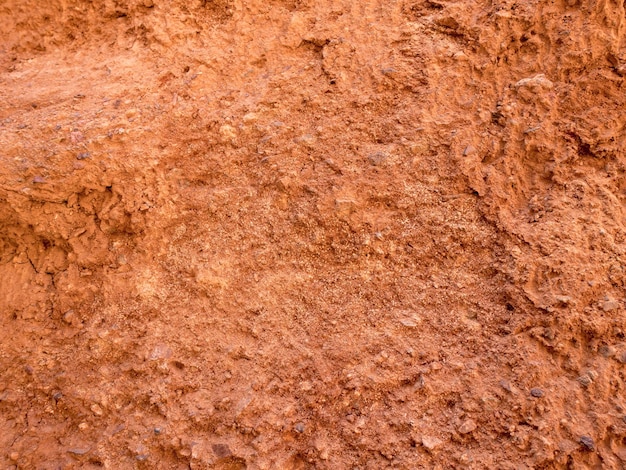 Textura de arcilla roja Patrones naturales naturales Primer plano de fondo rojo seco