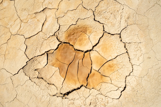 Foto textura de arcilla seca y agrietada. consecuencias del calentamiento global. cambio climático