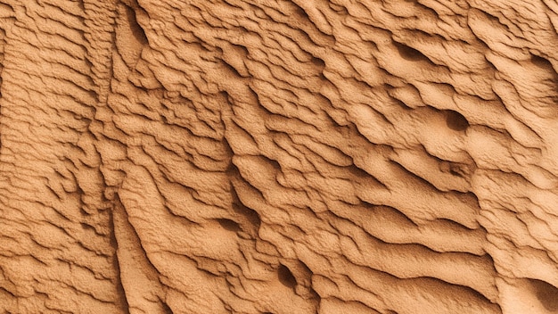 Textura de la arena en el desierto Fondo de arena ondulado Vista superior