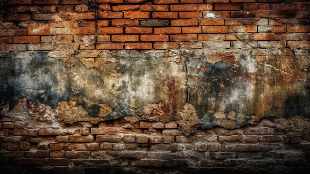 Textura arenosa de una pared de ladrillos generada por IA