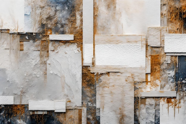 Textura arte abstracto parches de pintura antigua en forma rectangular en combinaciones de colores blancos