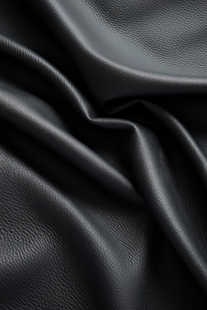 Textura artificial de couro preto com ondas e curvas geradas por IA