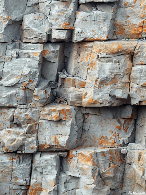 Foto textura áspera de um penhasco de calcário