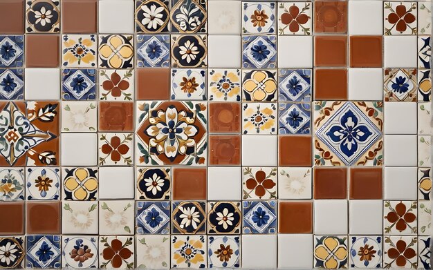 Foto textura de azulejos de cerámica arbic clásica y de la vieja escuela con resolución de 8k