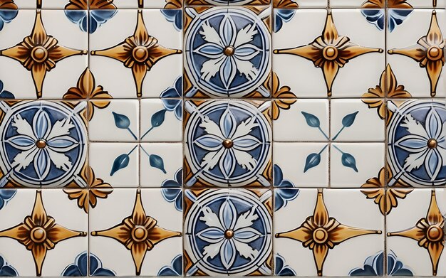 Textura de azulejos de cerámica celta clásica y de la vieja escuela con resolución de 8K