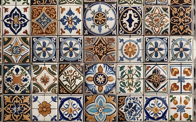 Textura de azulejos de cerámica celta clásica y de la vieja escuela con resolución de 8K