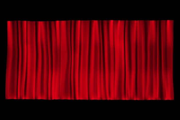 La textura del backstage rojo, tejido plisado. El concepto de escenario, teatro, ópera, actuación. plantilla creativa. Ilustración 3D, representación 3D.