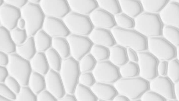 Textura blanca abstracta con células de diferentes formas. Ilustración 3D