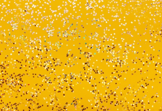 Textura de brillo dorado transparente aislada sobre fondo amarillo.