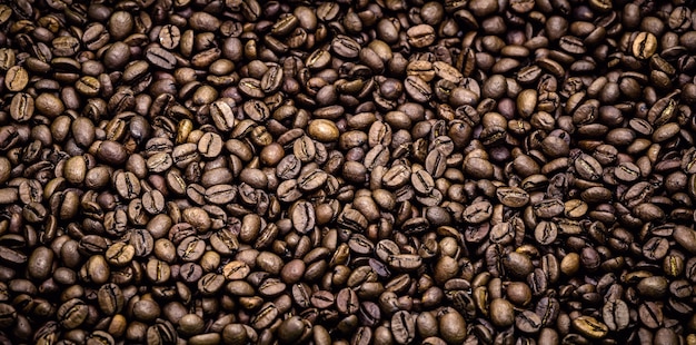 Textura de café con semillas de café brasileño tostado