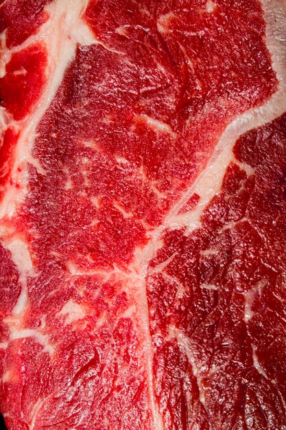 La textura de la carne de res cruda