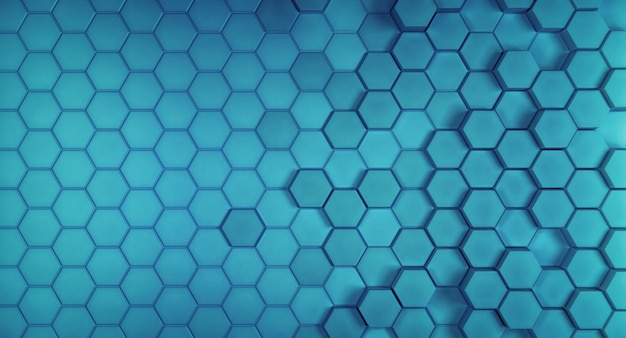 Textura de células geométricas de sturcture hexagonal azul