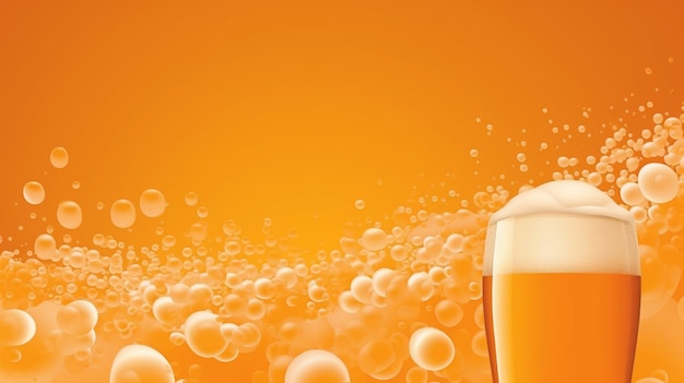 Textura de la cerveza con burbujas bar de cerveza espuma macro vector de fondo una bebida gaseosa IA generativa