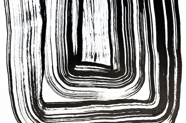 Textura de círculo de trazo de pincel en negro. Aislado en el fondo abstracto blanco