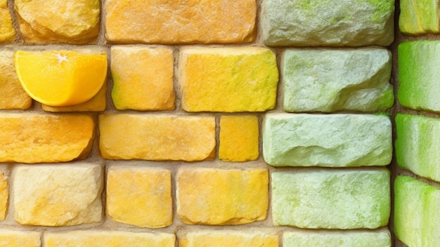 Textura colorida de la antigua pared de ladrillos de piedra en el entorno de la ciudad