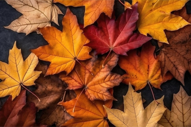 Foto textura colorida das folhas de plátano