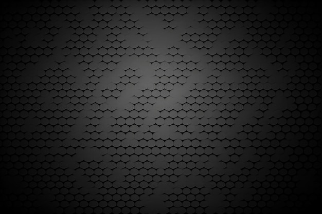 Foto textura sin costuras con un patrón de hexágonos sobre un fondo oscuro.