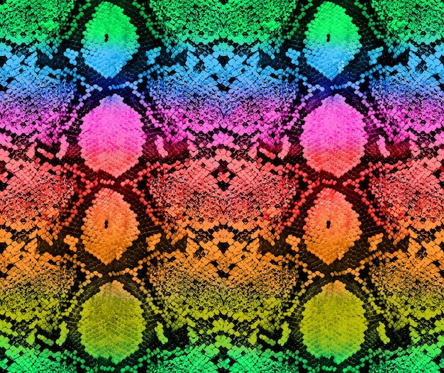 Textura sin costuras de piel de serpiente Estampado de arco iris de moda