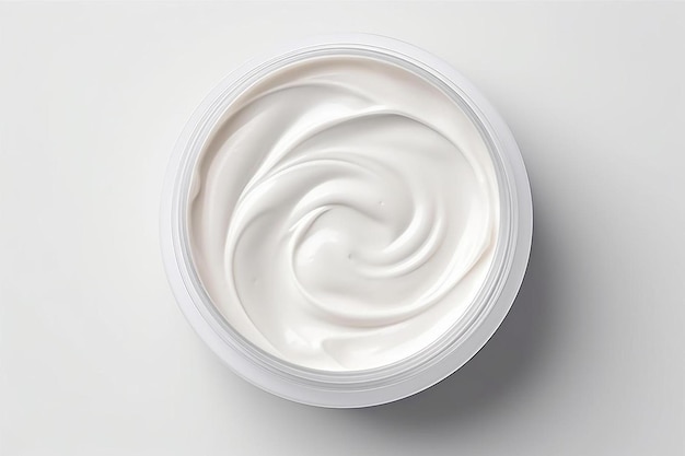 textura de crema de bálsamo blanco cosmético en gris claro