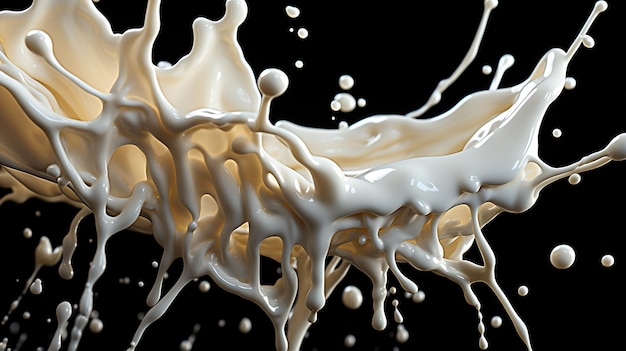 textura de crema de leche derramada en el aire con sólido