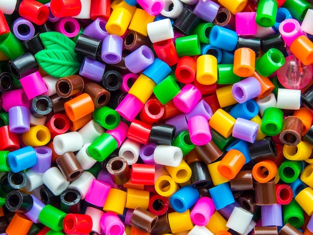 La textura de las cuentas coloridas de fondo multicolor
