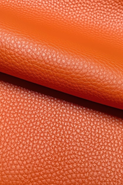 Textura de cuero naranja artificial con ondas y curvas Generado por IA