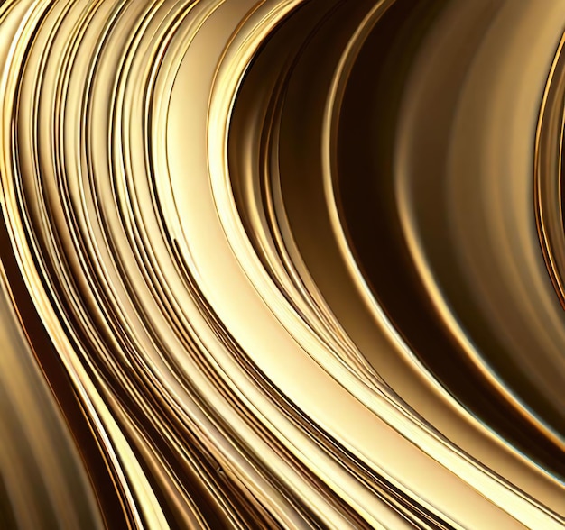 Foto textura curva de ouro para conceito dinâmico para produto premium e luxo generative ai