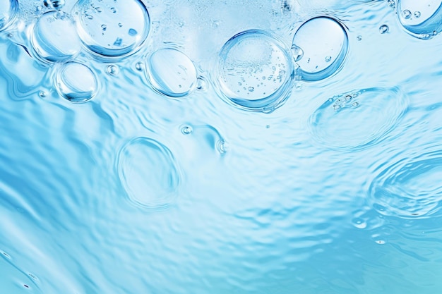 Textura da água azul superfície da água de menta azul com anéis e ondulações