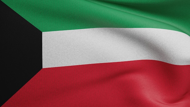 Textura da bandeira do Kuwait a agitar