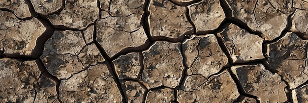 Textura da estrada de terra sem costuras Fonte Seca e erosão em pedra fracturada seca