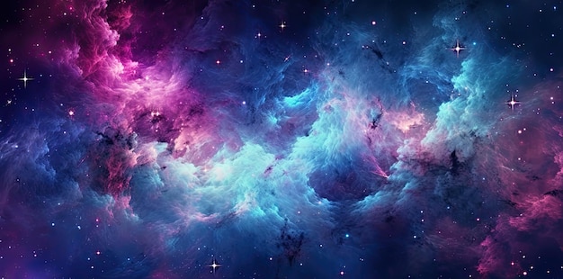 Textura da galáxia com estrelas e bela nebulosa ao fundo no estilo de rosa escuro e cinza escuro Generative AI