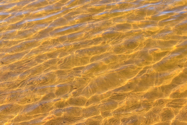 Textura da ondulação da água do mar com fundo de areia para fundo