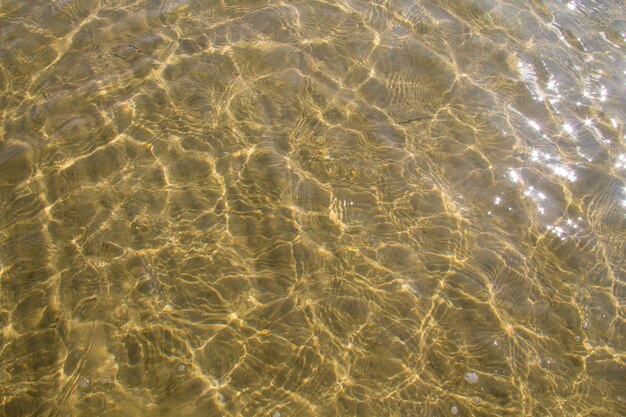 Textura da ondulação da água do mar com fundo de areia para fundo