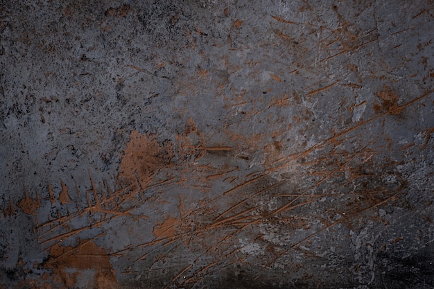 Textura da parede de concreto preto Cortes enferrujados. Plano de fundo para o menu ou protetor de tela