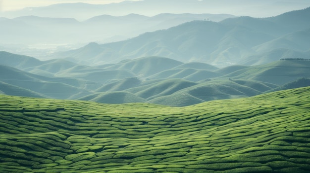 Textura da plantação de chá verde vista de cima