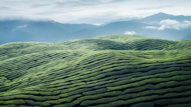 Textura da plantação de chá verde vista de cima