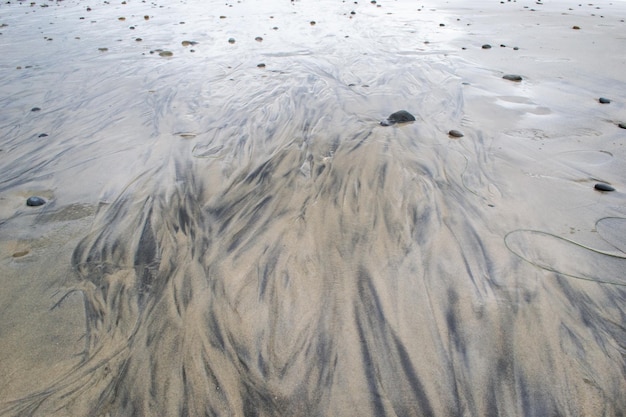 Textura de areia preta na praia